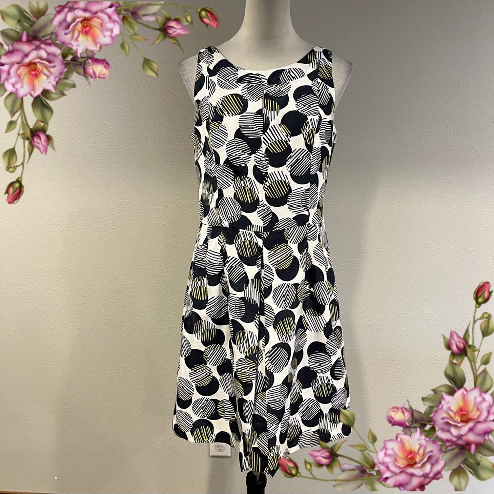 Evan Picone circles print sleeveless formal Dress size 8